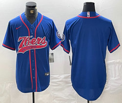 Nike Philadelphia 76ers Blank Blue Stripe Joint baseball jersey