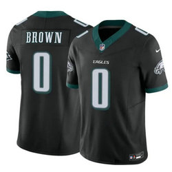Nike Philadelphia Eagles #0 Hollywood Brown Black Authentic Stitched NFL Jersey