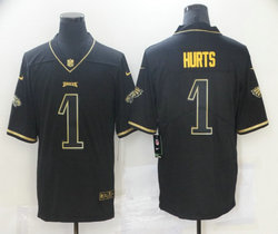 Nike Philadelphia Eagles #1 Jalen Hurts Black God Authentic Stitched NFL Jersey
