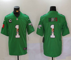 Nike Philadelphia Eagles #1 Jalen Hurts Green Mexico Authentic stitched NFL jersey