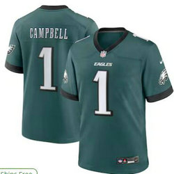 Nike Philadelphia Eagles #1 Jihaad Campbell Green 2025 Draft Stitched NFL Jersey