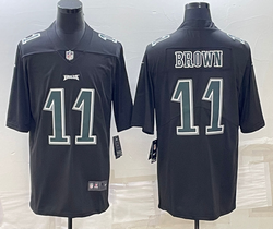 Nike Philadelphia Eagles #11 A. J. Brown Black Green Number Fashion NFL Jersey
