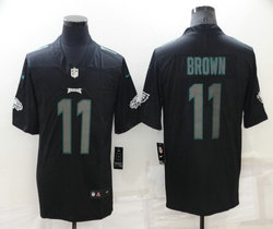 Nike Philadelphia Eagles #11 A. J. Brown Black Impact Limited Authentic Stitched NFL Jersey