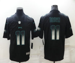 Nike Philadelphia Eagles #11 A. J. Brown Black Smoke Fashion Authentic Stitched NFL Jersey
