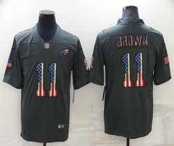 Nike Philadelphia Eagles #11 A. J. Brown Carbon black Throwback Authentic Stitched NFL Jersey