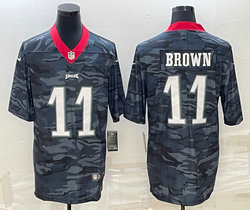 Nike Philadelphia Eagles #11 A. J. Brown Grey Camo Joint Adults Authentic Stitched baseball jersey