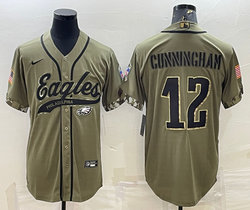 Nike Philadelphia Eagles #12 Randall Cunningham 2022 Salute To Service Joint baseball jersey