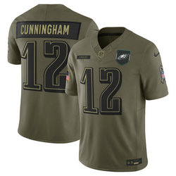 Nike Philadelphia Eagles #12 Randall Cunningham Olive 2025 Salute To Service Stitched Football Jersey