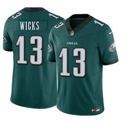 Nike Philadelphia Eagles #13 Dontayvion Wicks Green Authentic Stitched NFL Jersey