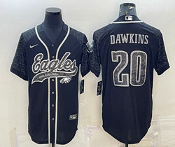 Nike Philadelphia Eagles #20 Brian Dawkins Black Reflective with logo Authentic Stitched baseball Jersey