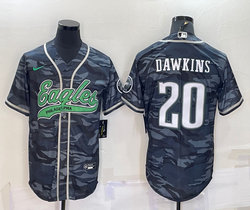 Nike Philadelphia Eagles #20 Brian Dawkins Grey Camo With Patch Joint Adults Authentic Stitched baseball jersey