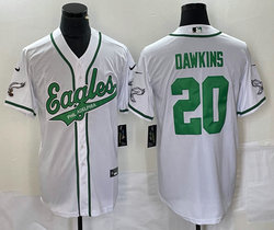 Nike Philadelphia Eagles #20 Brian Dawkins White Joint 2(II) baseball jersey