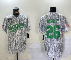 Nike Philadelphia Eagles #26 Saquon Barkley 2024 Salute to Service Joint baseball Jersey