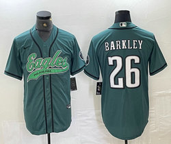 Nike Philadelphia Eagles #26 Saquon Barkley Green Joint baseball jersey