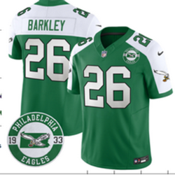 Nike Philadelphia Eagles #26 Saquon Barkley Green Thanksgiving F.U.S.E. NFL Jersey