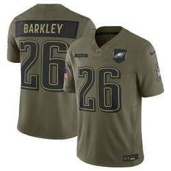 Nike Philadelphia Eagles #26 Saquon Barkley Olive 2025 Salute To Service Stitched Football Jersey