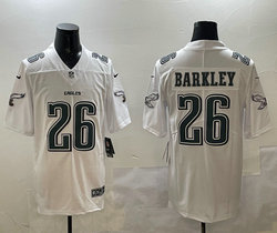 Nike Philadelphia Eagles #26 Saquon Barkley White Fashion NFL Jersey