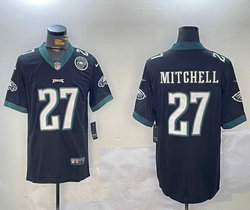 Nike Philadelphia Eagles #27 Quinyon Mitchell Black new team patch Vapor Untouchable NFL jersey