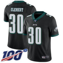 Nike Philadelphia Eagles #30 Corey Clement With NFL 100th Season Black Limited Vapor Untouchable Authentic stitched NFL jersey