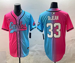 Nike Philadelphia Eagles #33 Cooper DeJean Pink and Blue Joint MLB Jersey