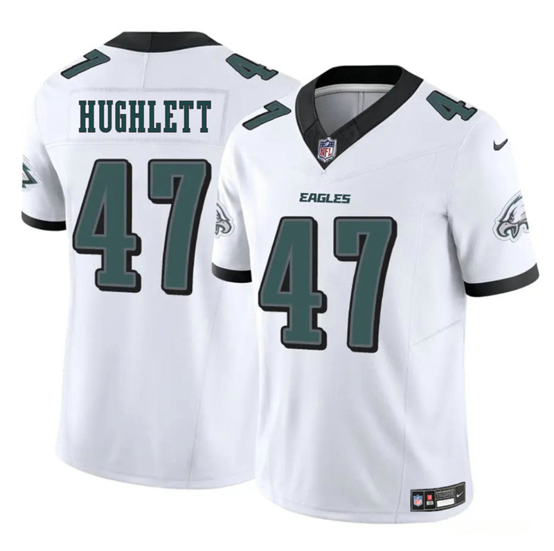 Nike Philadelphia Eagles #47 Charley Hughlett White Vapor Untouchable Authentic Stitched NFL Jersey
