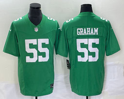 Nike Philadelphia Eagles #55 Brandon Graham Green Throwback 2023 F.U.S.E. Authentic stitched NFL jersey