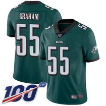 Nike Philadelphia Eagles #55 Brandon Graham With NFL 100th Season Patch Green Vapor Untouchable Authentic Stitched NFL Jersey