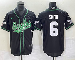 Nike Philadelphia Eagles #6 DeVonta Smith Black Joint 2(II) Authentic Stitched baseball jersey