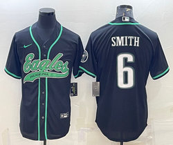 Nike Philadelphia Eagles #6 DeVonta Smith Black Joint Authentic Stitched baseball jersey