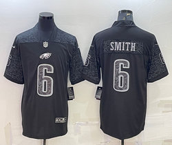 Nike Philadelphia Eagles #6 DeVonta Smith Black Reflective Authentic Stitched NFL jersey