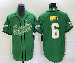 Nike Philadelphia Eagles #6 DeVonta Smith Green Joint 2(II) baseball jersey