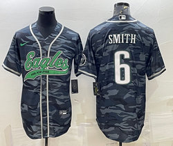 Nike Philadelphia Eagles #6 DeVonta Smith Grey Camo Joint Authentic Stitched baseball jersey