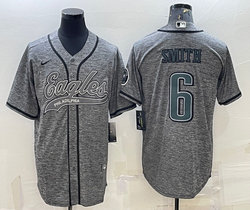 Nike Philadelphia Eagles #6 DeVonta Smith Hemp grey Joint Authentic Stitched baseball jersey