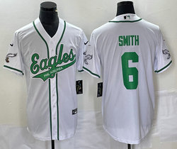 Nike Philadelphia Eagles #6 DeVonta Smith White Joint 2(II) baseball jersey
