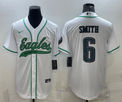 Nike Philadelphia Eagles #6 DeVonta Smith White Joint Authentic Stitched baseball jersey