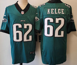 Nike Philadelphia Eagles #62 Jason Kelce Green 2023 F.U.S.E. Authentic stitched NFL jersey