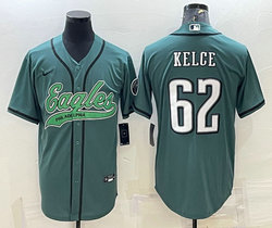 Nike Philadelphia Eagles #62 Jason Kelce Green Joint Authentic Stitched baseball jersey