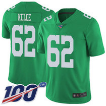 Nike Philadelphia Eagles #62 Jason Kelce With NFL 100th Season Apple Green Vapor Untouchable Authentic stitched NFL jersey