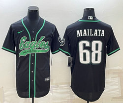 Nike Philadelphia Eagles #68 Jordan Mailata Black Joint Authentic Stitched baseball jersey