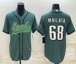 Nike Philadelphia Eagles #68 Jordan Mailata Green Joint Authentic Stitched baseball jersey