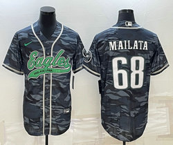 Nike Philadelphia Eagles #68 Jordan Mailata Grey Camo Joint Authentic Stitched baseball jersey