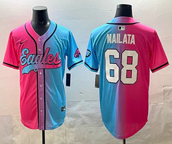 Nike Philadelphia Eagles #68 Jordan Mailata Pink and Blue Joint MLB Jersey