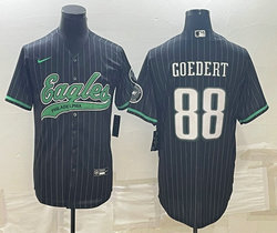 Nike Philadelphia Eagles #88 Dallas Goedert Black Joint White stripe Authentic Stitched baseball jersey