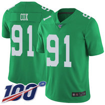 Nike Philadelphia Eagles #91 Fletcher Cox With NFL 100th Season Patch Rush Authentic Stitched NFL Jersey