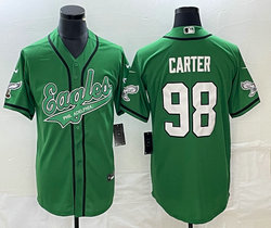 Nike Philadelphia Eagles #98 Jalen Carter Green 2(II) Joint baseball jersey