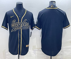 Nike Philadelphia Eagles Black Gold Joint Authentic Stitched baseball jersey