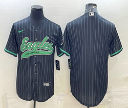 Nike Philadelphia Eagles Black white stripes Joint Authentic Stitched baseball jersey