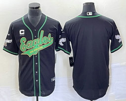 Nike Philadelphia Eagles Blank Black Joint 2(II) C Patch in front baseball jersey