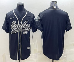 Nike Philadelphia Eagles Blank Black Reflective Authentic Stitched baseball jersey