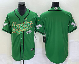 Nike Philadelphia Eagles Blank Green Joint 2(II) Team Logo in front baseball jersey